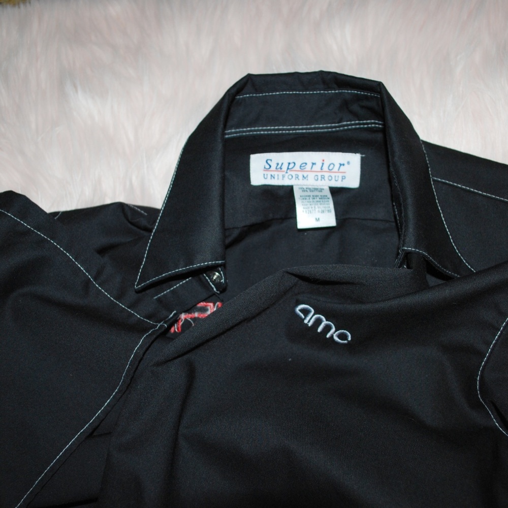 Unisex Amc Movie Theater Uniform Bowling Shirt Top View 4